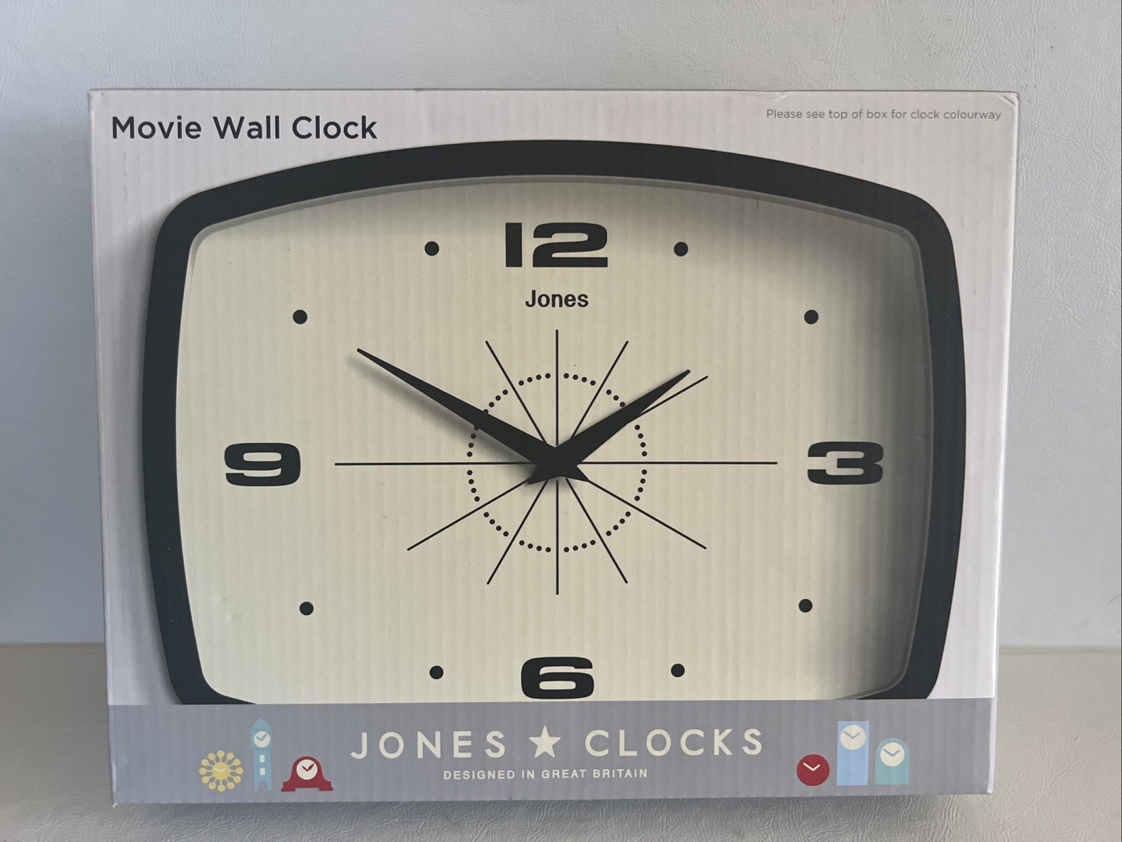 &reg; Movie Retro Wall Clock - Rectangular Clock - Orange