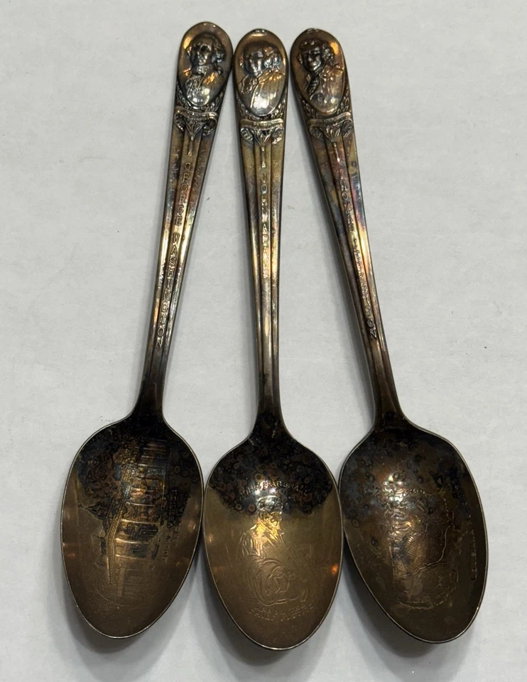 Lot Of 3 Vintage US President Spoons Presidential Collection - Image 3 of 4