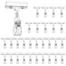 30 PCS Clear Sign Clips for Merchandise Display, Plastic Retail Double Sided ...