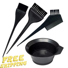 4Pcs Hair Dye Brush Set with Mixing Bowl Tint Comb Kit for Salon or Home Use.
