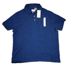 NEW Goodfellow  Co. Men's Vintage Pocket Polo Shirt Galaxy Blue Size XL