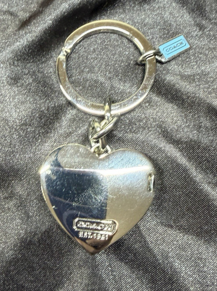Coach Signature Heart Locket Bag Charm (Small Scratch on Front) thumbnail 4