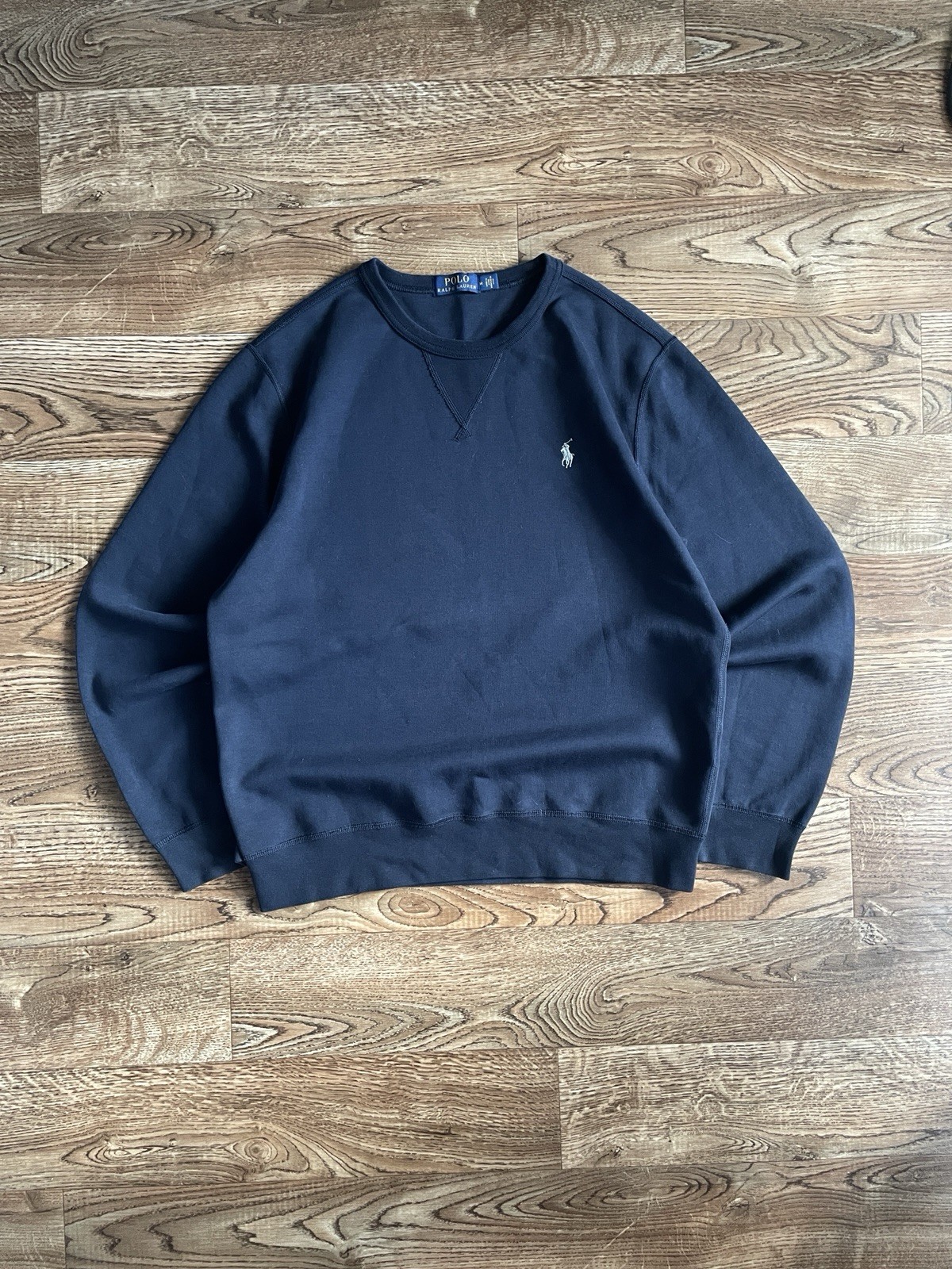 Polo Ralph Lauren maglione uomo taglia M blu girocollo cotone pullover logo pony