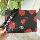 Coach Slim Crossbody Bag With Floral Print Black/Red CCI76 New