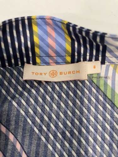 Vestido envolvente Tory Burch estampado sin mangas talla 6 diseñador Preppy precio de venta sugerido por el fabricante 498 USD - Imagen 8 de 19