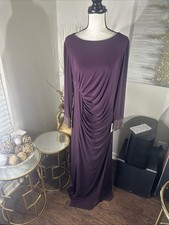 Calvin Klein Women’s Beaded Ball Dress Evening Gown Purplish Burgundy Sz 16