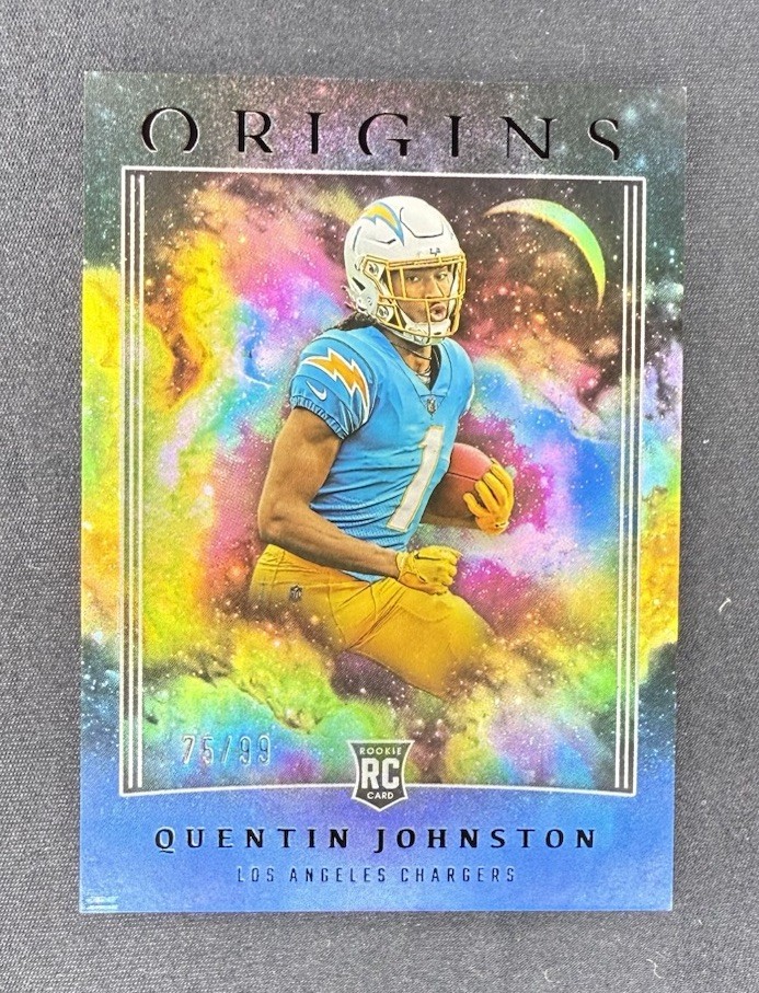 2023 Panini Origins - Rookies Quentin Johnston #110 Blue /99 (RC) - Chargers