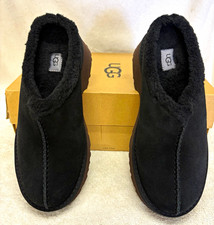 UGG New Heights Cozy Clog Women s Black Suede Shearling Lined Slip-On US 8