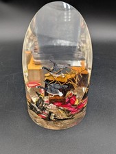 Vintage Lucite Diorama of Canadian Geese in Woodland Setting Large Paperweight