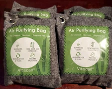 Lot of 4 Bamboo Charcoal Air Purifying Bag, Activated Charcoal Bags Odor Absor..