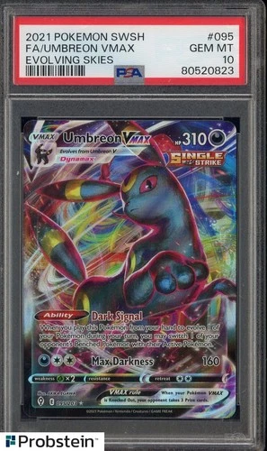 2021 Pokemon SWSH Evolving Skies #095 FA Umbreon VMAX PSA 10 GEM MINT