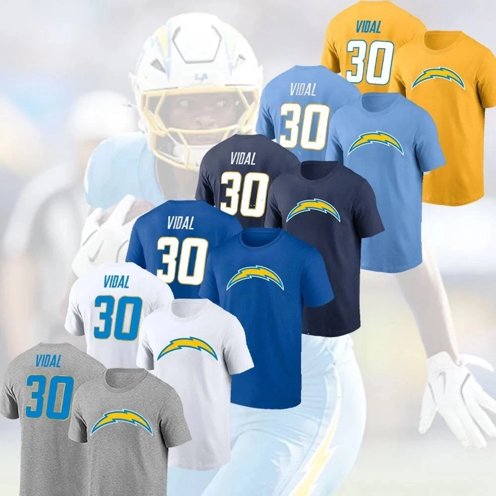 Kimani Vidal #30 Los Angeles Chargers Name & Number
