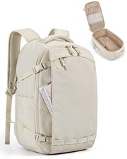 Travel Backpack Women Carry On Backpack Flight Approved, TSA 15.6 Inch Beige