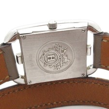 HERMES Cape Cod Double Tour CC1.210 1****** Silver Gray Beige Wrist Watch 3
