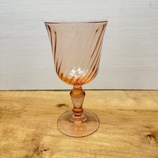 Vintage Arcoroc France Rosaline Pink Swirl Wi...