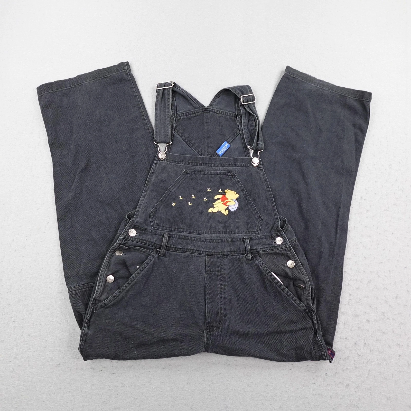 Vintage Winnie The Pooh Overalls Women Large Black Denim Jean Disney Embroidered
Opens in a new wind