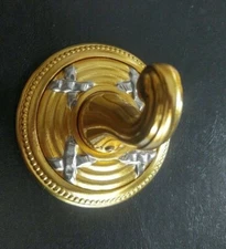 Phylrich KR10-SF2 Ribbon & Reed Satin Gold with Satin Nickel Robe Hook