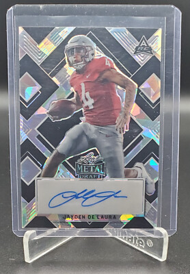 2022 Leaf Metal Draft Jayden De Laura Auto BAJDL Black Crystal 3/7