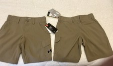 Under Armour 2 pairs Heat Gear Khaki Shorts YSM NWT
