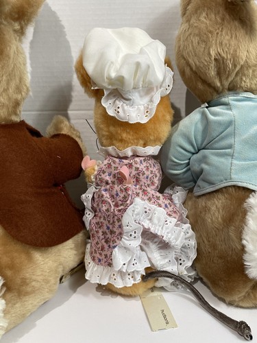 1972 Eden Lot Of 4 Beatrix Potter Plush Peter Mrs Rabbit Benjamin Lady Mouse J4 - Picture 9 of 12