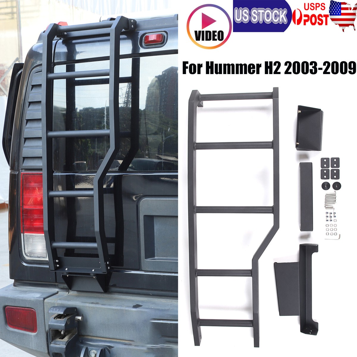 Aluminum Alloy Car Rear Tail Gate Door Ladder Climbing Fit For