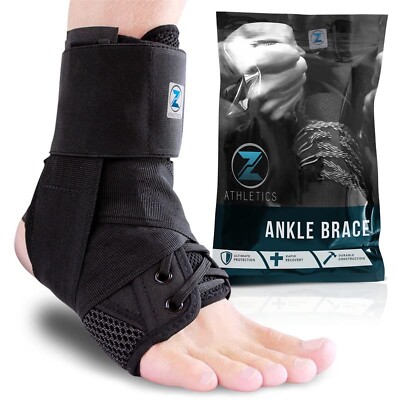 Zenith Ankle Brace, Lace Up Adjustable Support   for Running, Basketball, Inj...