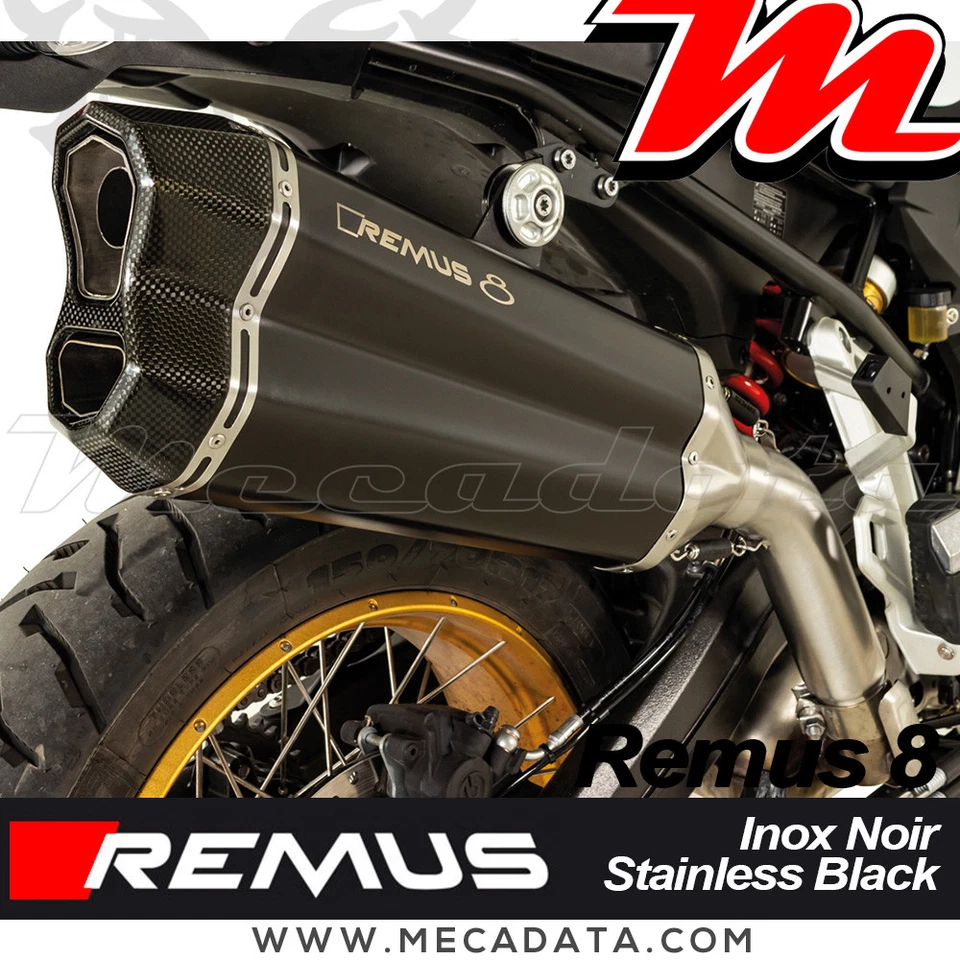 Silencieux Pot d'échappement REMUS Remus 8 homologué Inox noir BMW F 850 GS 2019 - Photo 1/1