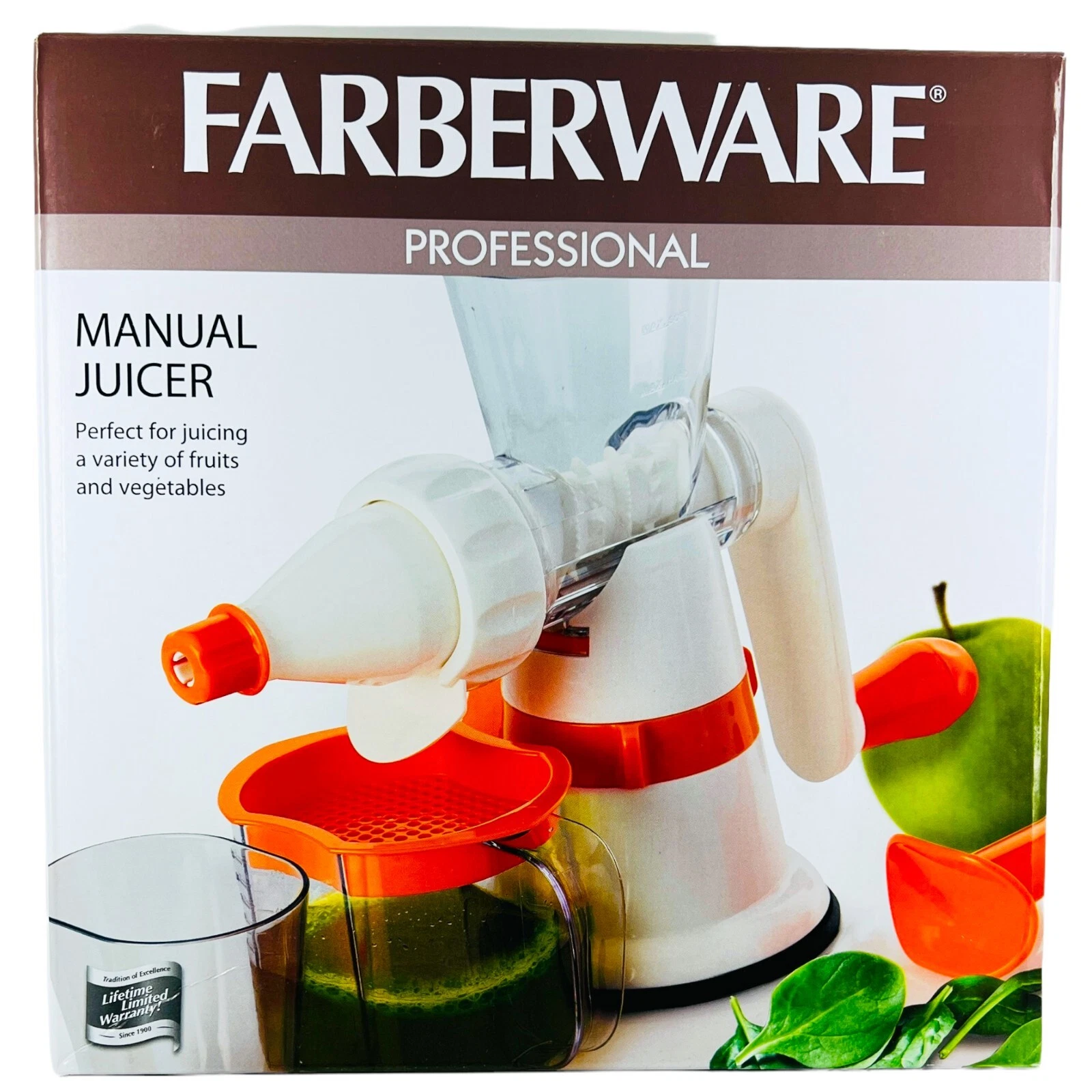 Farberware Manual Juicer Hand Crank Fruit Citrus Vegetable Wheatgrass Press Cup
Opens in a new windo