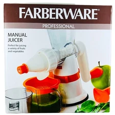 Farberware Manual Juicer Hand Crank Fruit Citrus Vegetable Wheatgrass Press Cup