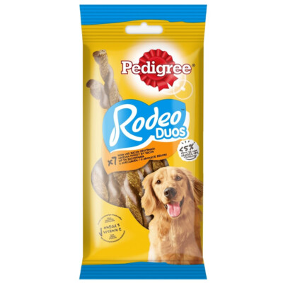 Pedigree Rodeo Duos 123g Leckerli für Hunde mit Hähnchen- und Speckgeschmack