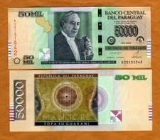 Paraguay, 50,000 (50000) Guaranies 2022 P-239b K-Serie, UNC