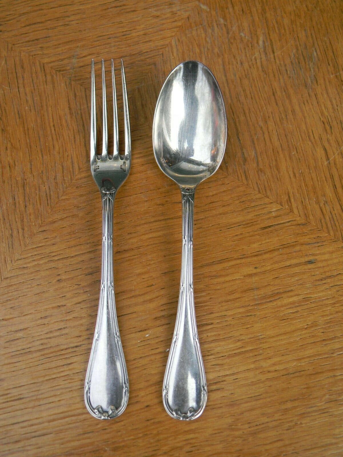 Cutlery Silver Plated Christofle Model Ribbons Silver Silber