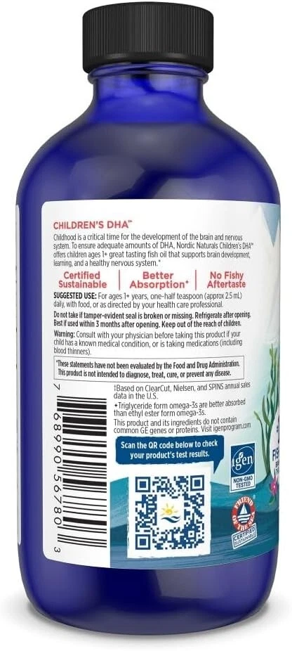 Líquido DHA para niños Nordic Naturals - Aceite Omega-3 DHA para niños, 4 oz. Foto 3 de 4