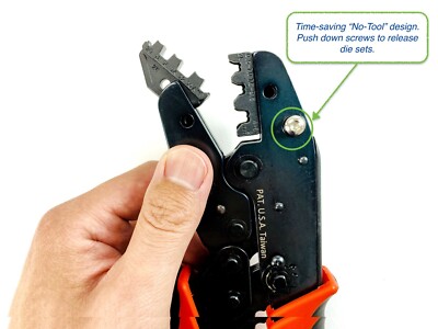 Quick Change RF Coax Ratchet Crimp Tool 2 Die Sets RG8 11 174 179 213 LMR400 