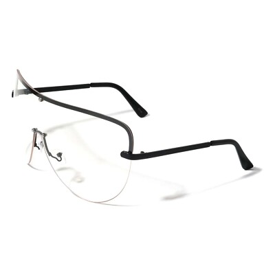 Rimless Sunglasses Half Frame Clear Lens Fashion Eyewear XL Shades UV Protection