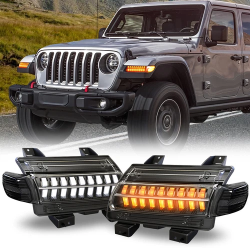 LED Amber Fender Turn Signal Lights for Jeep Gladiator Rubicon Sport 2020-2025
