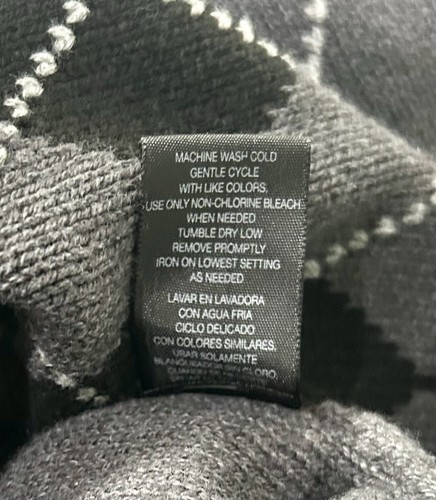 Vtg The Orig Arizona Jean Co Gray/Black Argyle Front Pullover Sweater~Men's XL - Picture 6 of 6