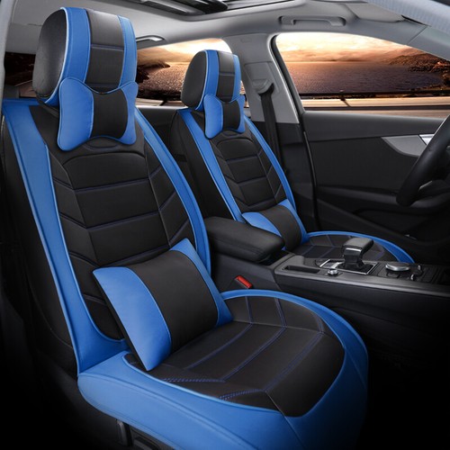 Universal 5 Seat Covers Auto Truck SUV Front & Rear Leather Full Set Protectors - Picture 36 of 48