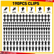 190PCS Bumper Retainer Clips Auto Car Plastic Push Fastener Fender Rivets Set