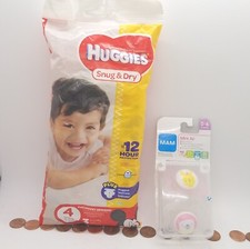 MAM Sensitive Skin Pacifiers, 0-6 Months, Mini Air  3 HUGGIES Snug  Dry Diaper