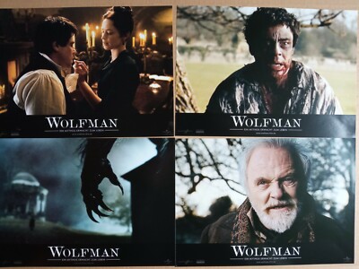 Q489 4x Aushangfotos WOLFMAN Anthony Hopkins, Benicio del Toro