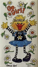 GO,GIRL CHICK Stickers(10pc) 2"x3.5"Suzy's Zoo•Card Making •Flowers•Animal•Daisy