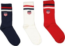 NEU! GANT Unisex Teen D1. GANT RETRO SHIELD SOCKS 3-PACK, blau-rot-wh, Gr. 34-36