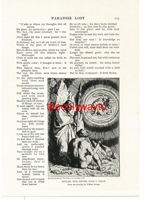Adams Vision, Paradise Lost, John Milton, Buchillustration (Druck), um 1920