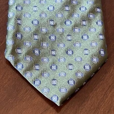 Geoffrey Beene Green Blue 68% Silk 32% Polyester Made In China Extra Long