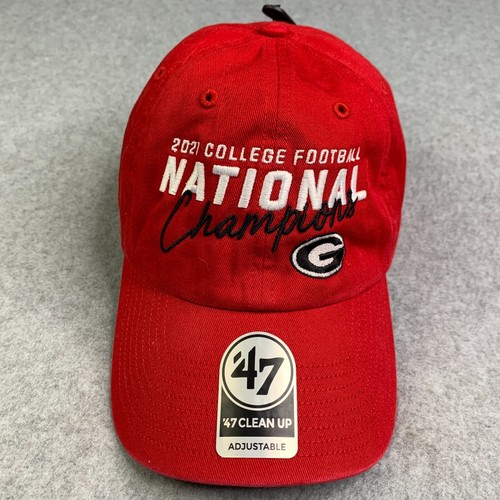 Georgia Bull Dogs Gat Cap 2021 National Champions Strap Back Red 47 Clean Up