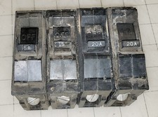 lot of 4 GE 20 AMP15 AMP 1 POLE TYPE R GENERAL ELECTRIC 120V CIRCUIT BREAKER