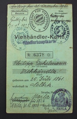 Antique Cattle Dealer Card ID Selbitz Naila 1925 with Photo Butcher