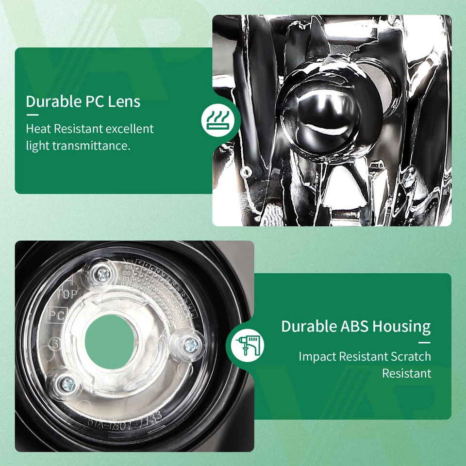 Par de montaje de faros para Jeep Grand Cherokee 1999-2004 carcasa negra Foto 4 de 4