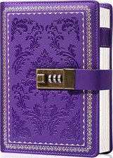 Lock Diary Vintage Journal with Lock for Women Leather Diary with Lock Purple